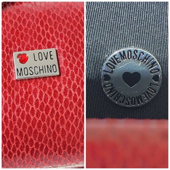 Authentic Moschino Croc Leather Clutch Red - Picture 10 of 11